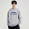 Li Ning Sweatshirts Men's Heather Gray Geologic Gray Mixed Color Crew Neck Moderate AWDVJ29-2