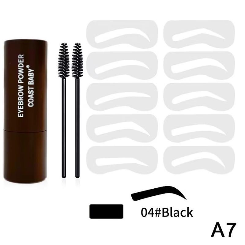 Eyebrow Stamp Kit Brow Powder Stamp Waterproof Makeup With 10 Reusable Eyebrow Stencils With 2 Brush Long Lasting For Gift