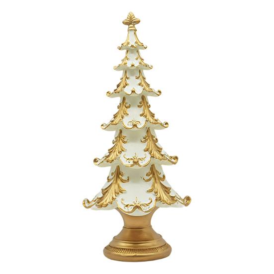 Yousheng Christmas Tree Tree Figurine Xmas Ornament Resin Snowy Tabletop Decor Elegant Holiday Centerpiece for for Home Living Room Bookshelf