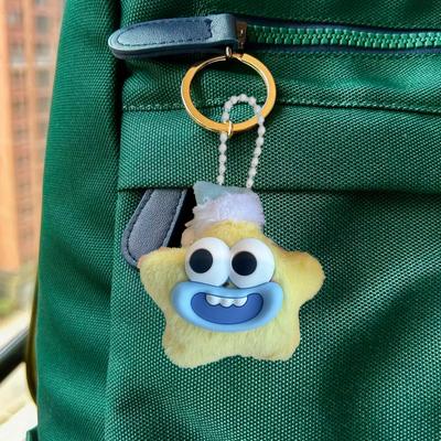 Large Mouth Cartoon Doll Keychain Star Shape Macaron Color Keychain Bag Pendant