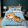 Cartoon Animal Duvet Cover Microfiber Pig Astronaut Red Bedding Set Space Universe Animal Theme King Quilt Cover