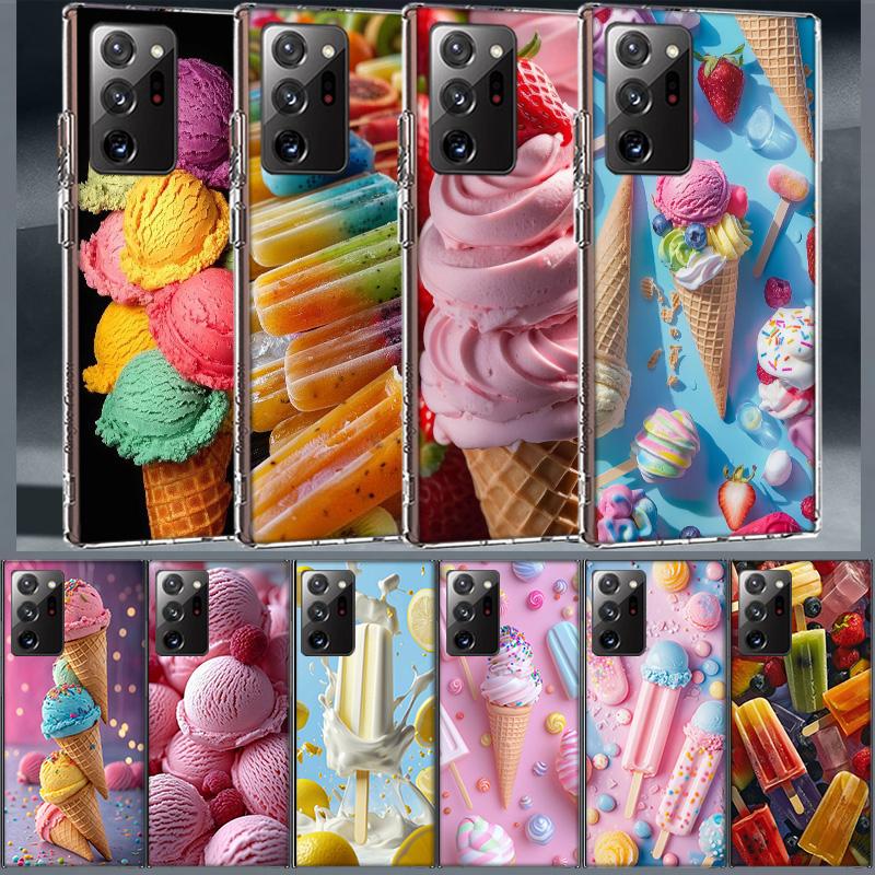 Bunte Eiscreme und Eis am Stiel Handyhülle für Samsung A55 A35 A25 A15 A07 A05S A16 A17 A26 A36 A37 A56 A57 Galaxy Note 20 10 A