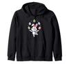 Lustiges und süßes Osterhase jongliert bunte Eier Kinder Jungen Reißverschluss Hoodie.