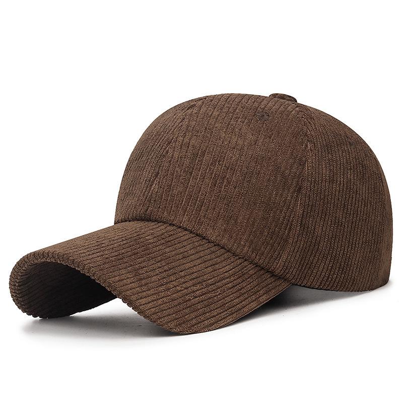 Men's & Women's Japanese Style Corduroy Baseball Cap - Autumn/Winter, Solid Color, Versatile Casual with Sun Protection