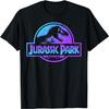 Jurassic Park Blue & Purple Fossil Logo Graphic Short Sleeve T-Shirt