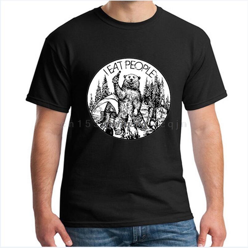 Camping Hiking I Hate People I Eat People Funny Bear Graphic Tshirt Mens Top T Shirt Men Crewneck Plus Size 3xl