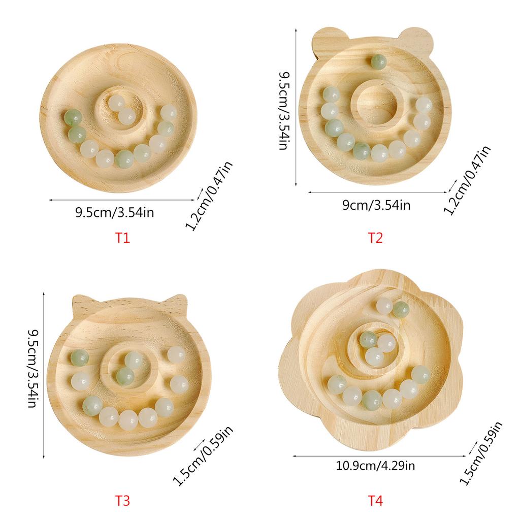 Natural Wooden Board Plate Beading Tray Jewelry Measuring Tools Craft Gift Bracelet Stand Store Display Plate for Table