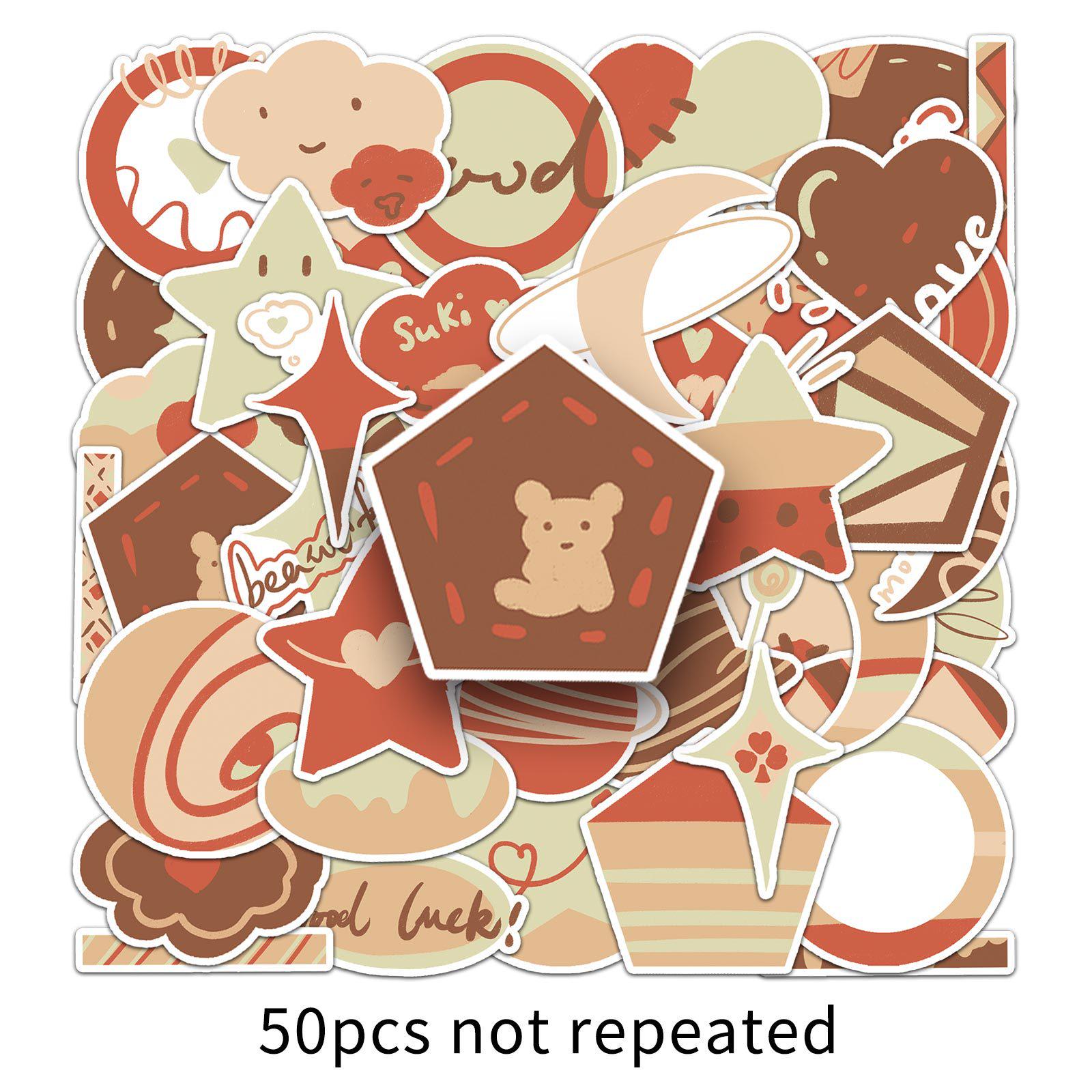 50 Sheets Cartoon Q Version Hand-Drawn Stickers for DIY Journaling & Laptop Decoration