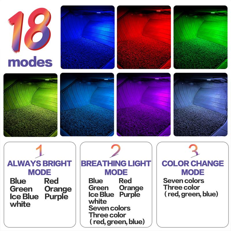 For SEAT Ateca Ibiza ST Toledo Leon 2013 2014 2015 2016 2019 LED RGB Car Footwell Lamp Atmosphere Light Interior Accessories