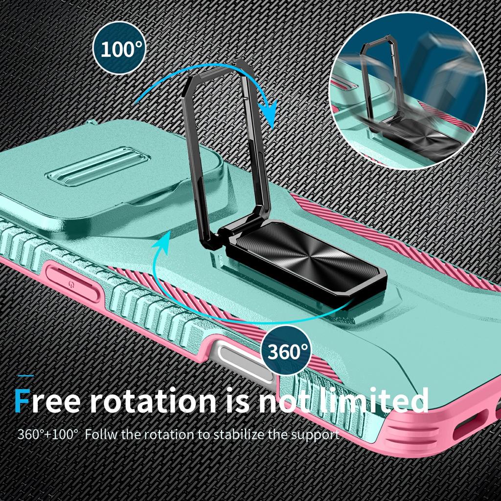For iPhone 17 Pro Max Case Camshield Kickstand TPU+PC Anti-Slip Phone Cover