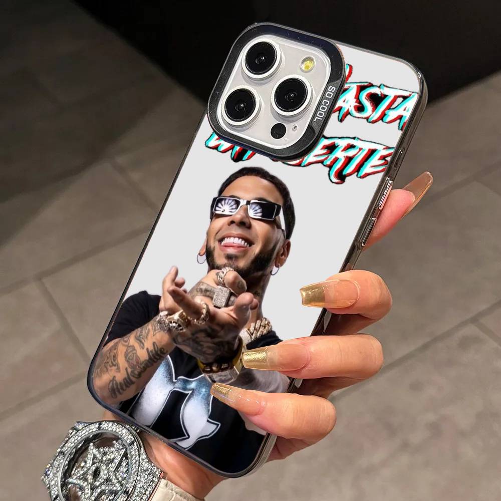 R-Rapper Anuel AA Phone Case For iPhone 17,16,15,14,13,12,11 Plus,Pro Max,XS,Colorful Silver Black Cover