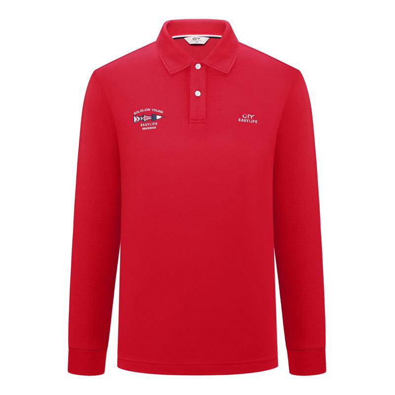 Goldlion Men's Long Sleeve Cotton Polo Shirt