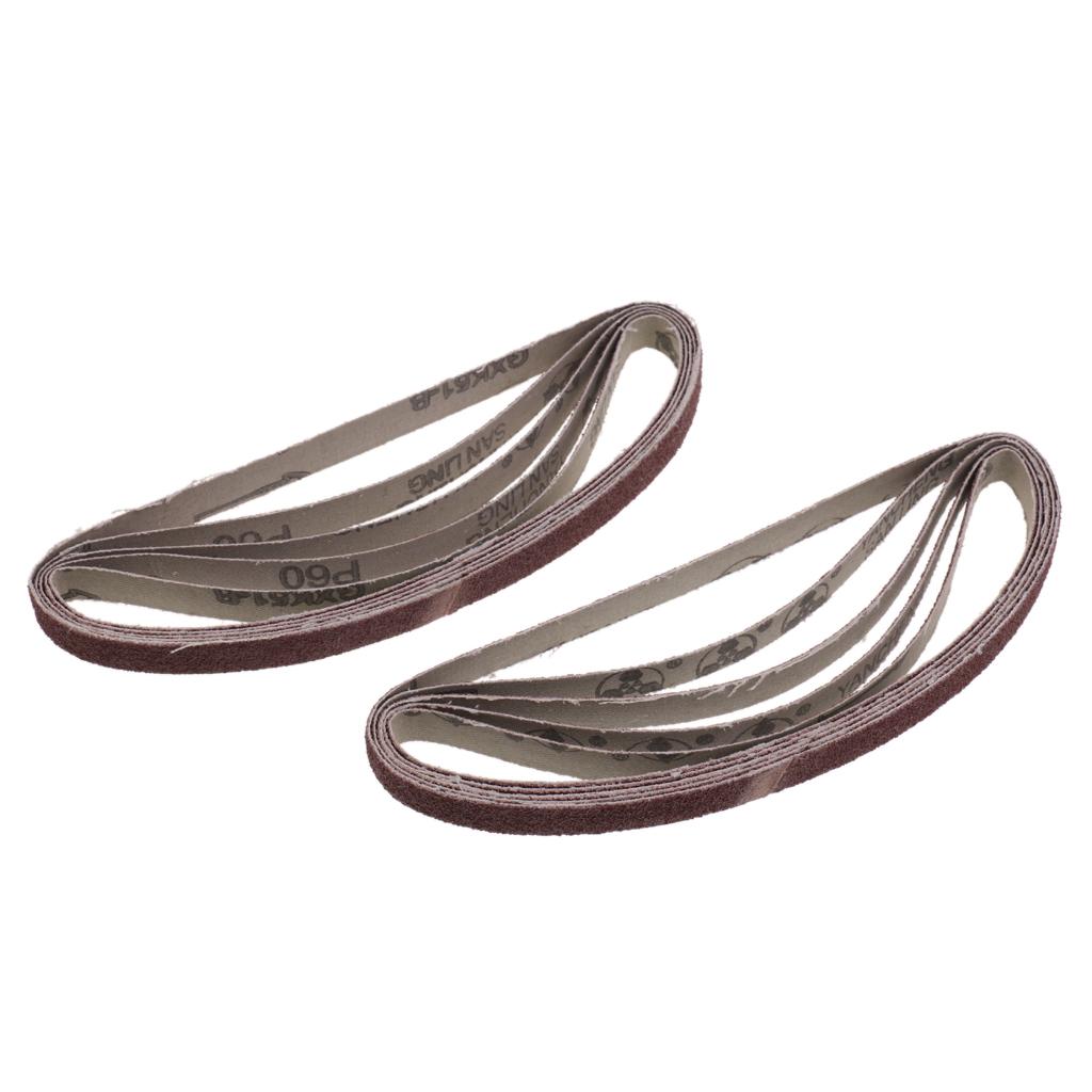 10 Assorted Sanding Sander Belts 330x10mm, 762x25mm, 457x13600 GRIT