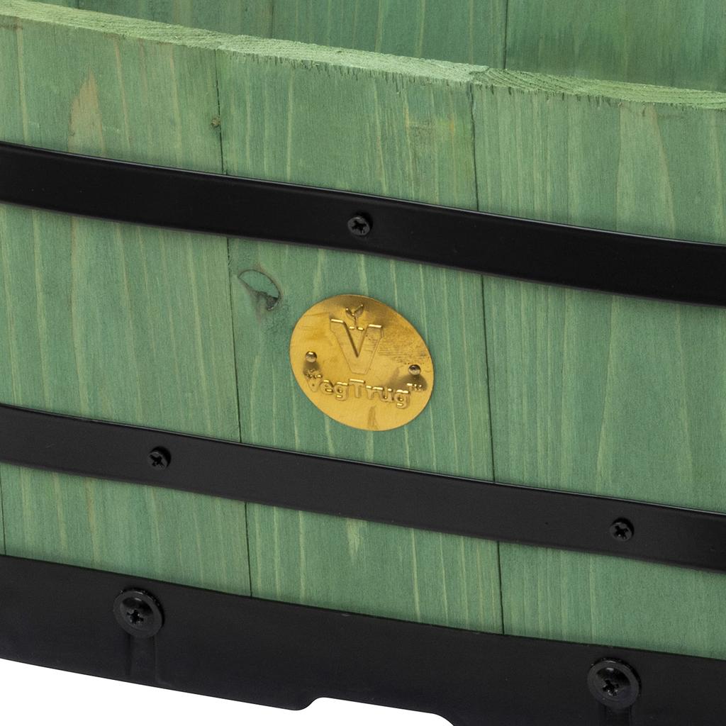 Takasho Planter Wood Oval Planter S Sage Green Flower Pot Oval Shape Stylish PPW-06SSG