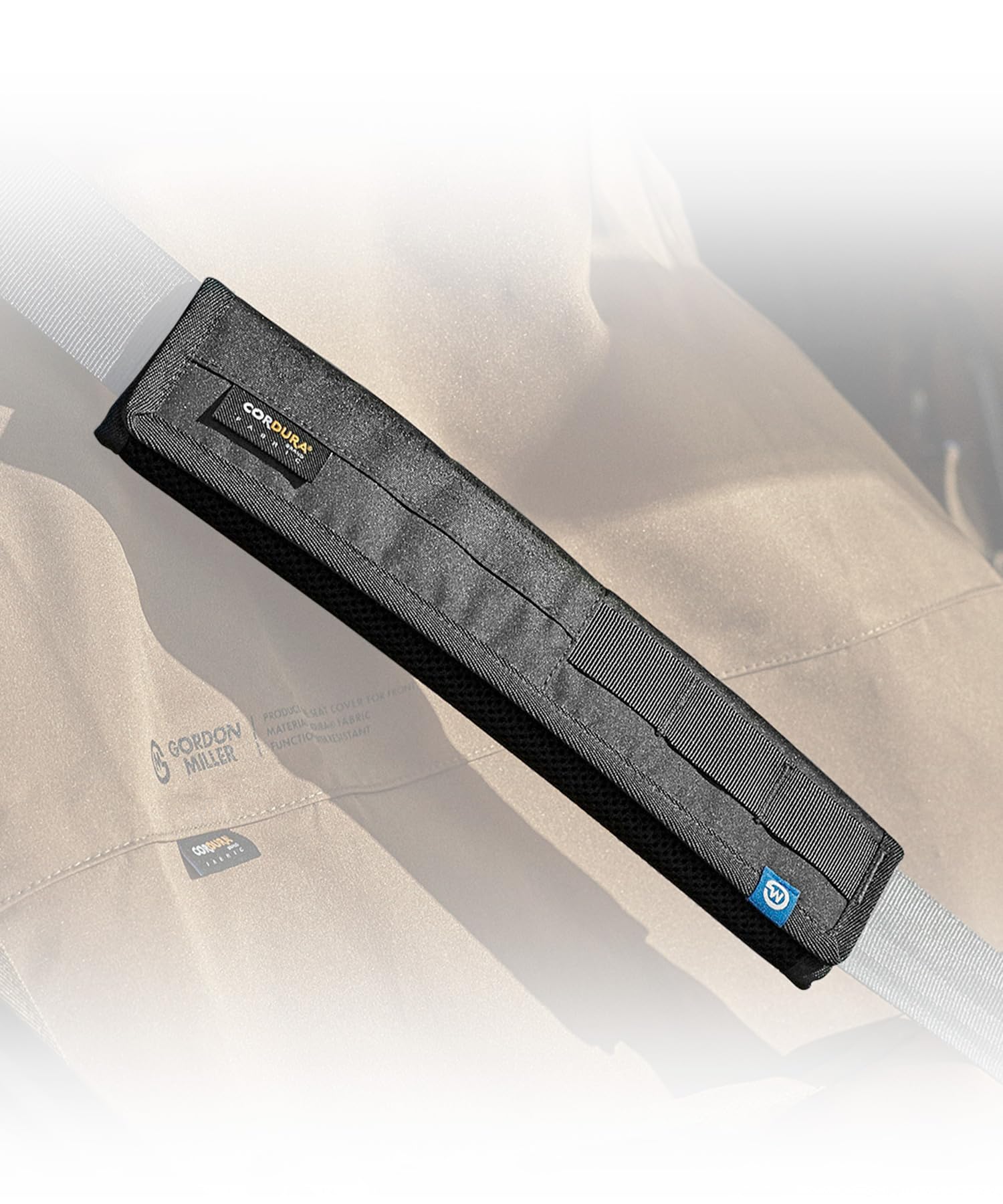 

GORDON MILLER Car Cordura Seat Belt Pad, Dark Gray, 1710517