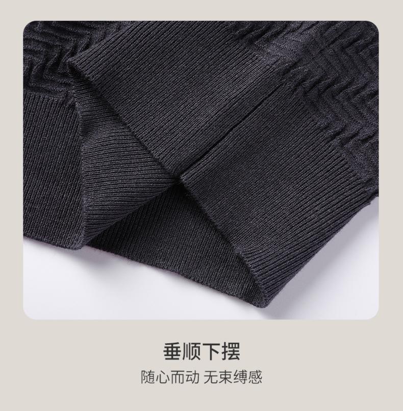 [Sheep Wool&Texture Jacquard] Spring and Autumn New Skin Friendly Breathable Men's Polo Knitted Collar