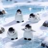 2 Pcs Miniature Penguin Figurines, Cute Tiny Resin Penguin Figures, Mini Arctic Animals Cake Topper for Fairy Garden, Micro Landscape, DIY Crafts