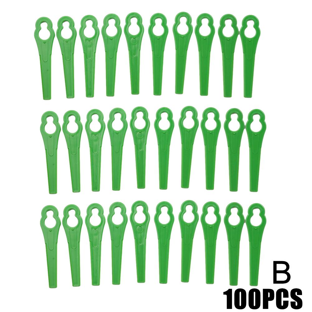 Red/Green Strimmer Blades Plastic Grass Cutting Blade Durable Grass Trimming Machine Blade for Cordless Grass Trimmer 100pcs