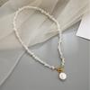 Vintage Alien Pearl OT Buckle Necklace Natural Women's Pearl Pendant Choker Necklace Elegance Simple Jade Turquoise Necklace