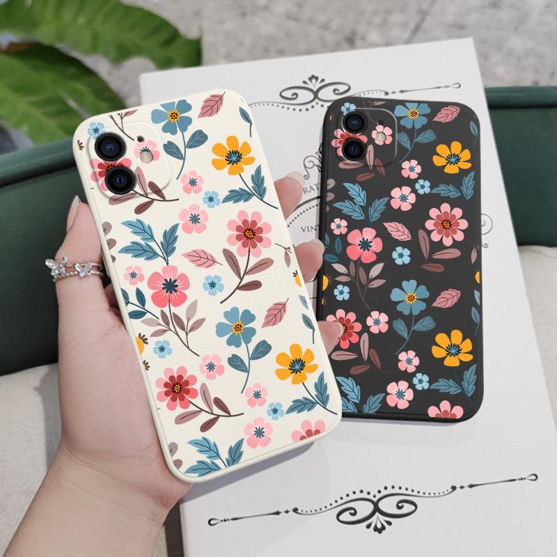 Flowerstalk Flower Phone Case For iPhone 12 11 X XR XS 8 7 SE2 Pro Max Plus Mini Liquid Silicone Soft Cover