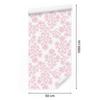 Wallpaper Flowers white and powder pink, subtle detail 50x1000