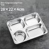 304 Stainless Steel Partitioned Dinner Plate Lunch And Dinner Tray Divided Plates Dinnerware Plate Thick Compartmentalized Plate