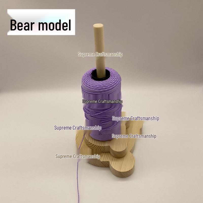 Handcrafted Portable Wooden Yarn Winder: Rotating Spindle for Knitting & Weaving