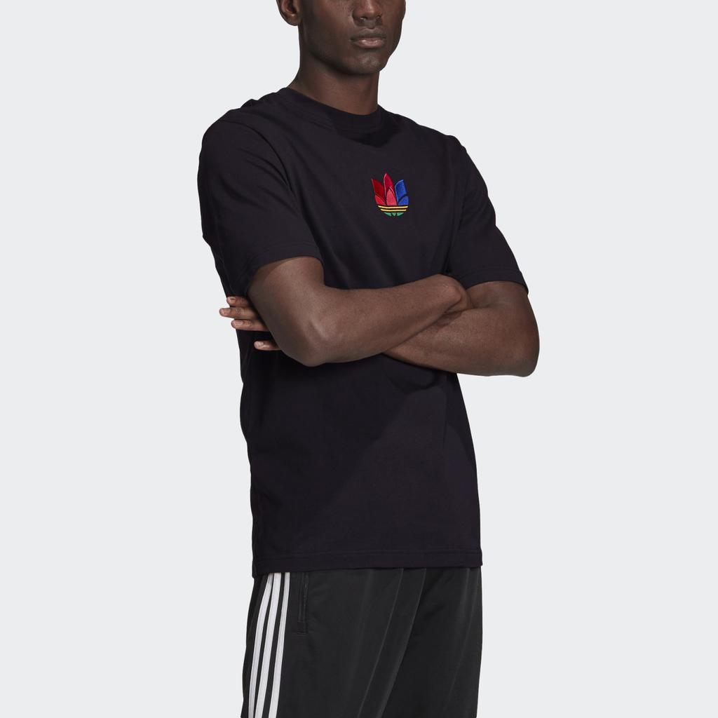 Adidas Originals 3D Trefoil Tee Casual Printed Logo Crew Neck Short Sleeve T-Shirt Men Tops Black GE0829