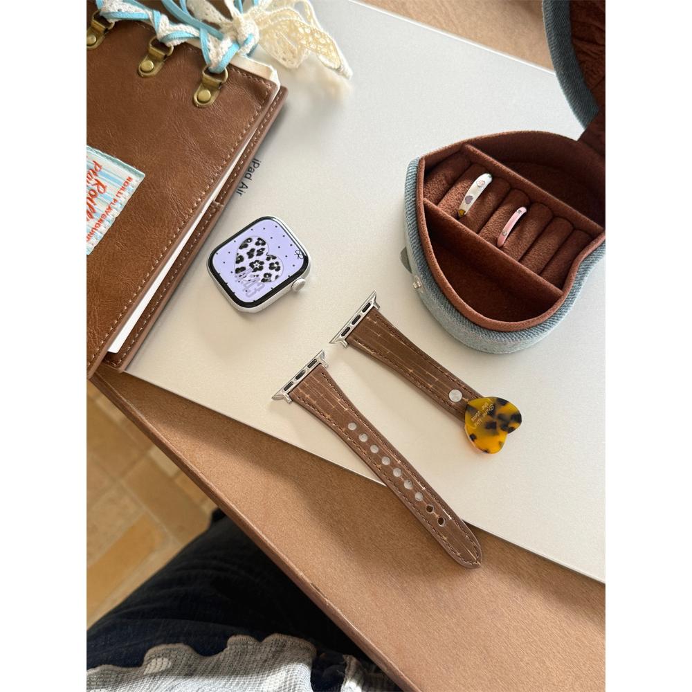 Heart Pattern Leather Loop Strap, Cute Style For Apple Watch Ultra 11/10/9/8/7/6 38/40/41/42/44/45/46/49mm Universal Watch Band