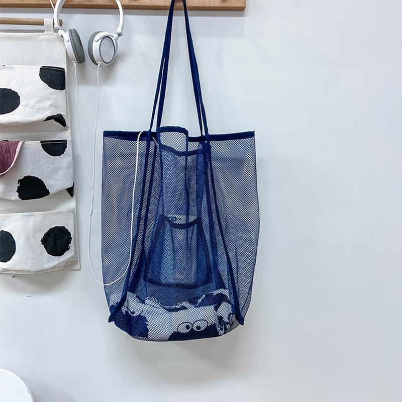 Mesh Hollow Out Tote Bag Women Trendy Women's Handbag Sandy Beach Shoulder Bag Large Capacity Canvas Shoping Girl Tote sac