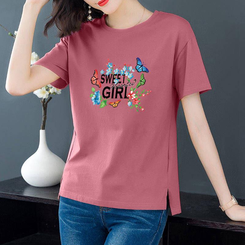 

Женская летняя футболка с коротким рукавом, винтажная повседневная футболка с круглым воротником, тонкая элегантная футболка с принтом больших размеров XXXXL
