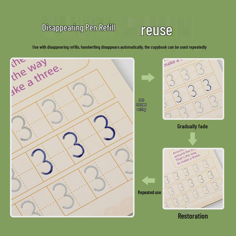 Children's Handwriting Practice Workbook: English Alphabet, Numbers & Calligraphy for Toddlers