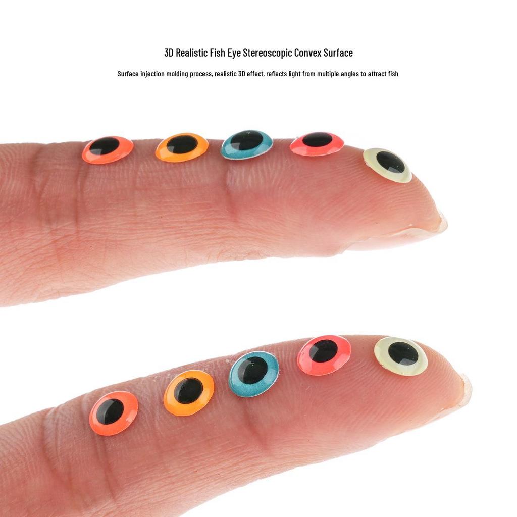 50-Pack 3D Luminous Bionic Fish Eyes for Fly Fishing and Fly Tying