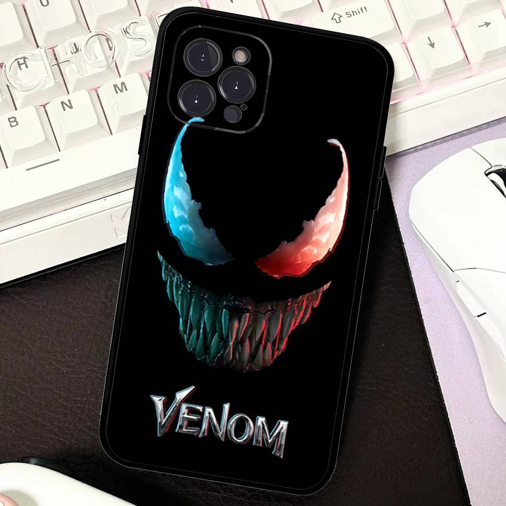 Superhero V-Venom Phone Case For iPhone 16 15 14 11 12 13 Mini Pro XS Max Cover 6 7 8 Plus X Funda Shell