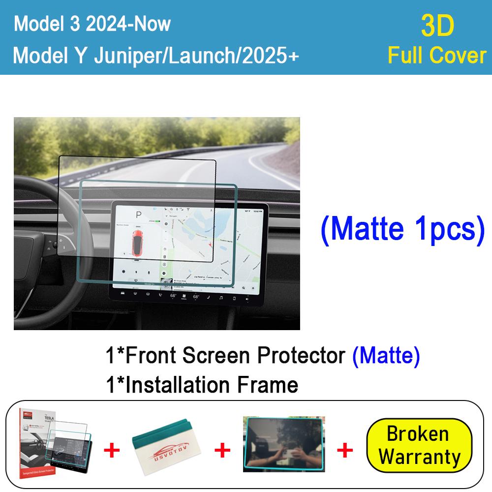 Full Cover Tempered Glass Film Protector For Tesla Model Y Juniper Model 3 Highland 2025 Rear Center Control Screen Protective