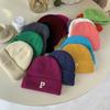 All-match Letter Knitted Wool Hat for Women Korean Style Autumn and Winter Warm Fashion Bag Head Hat