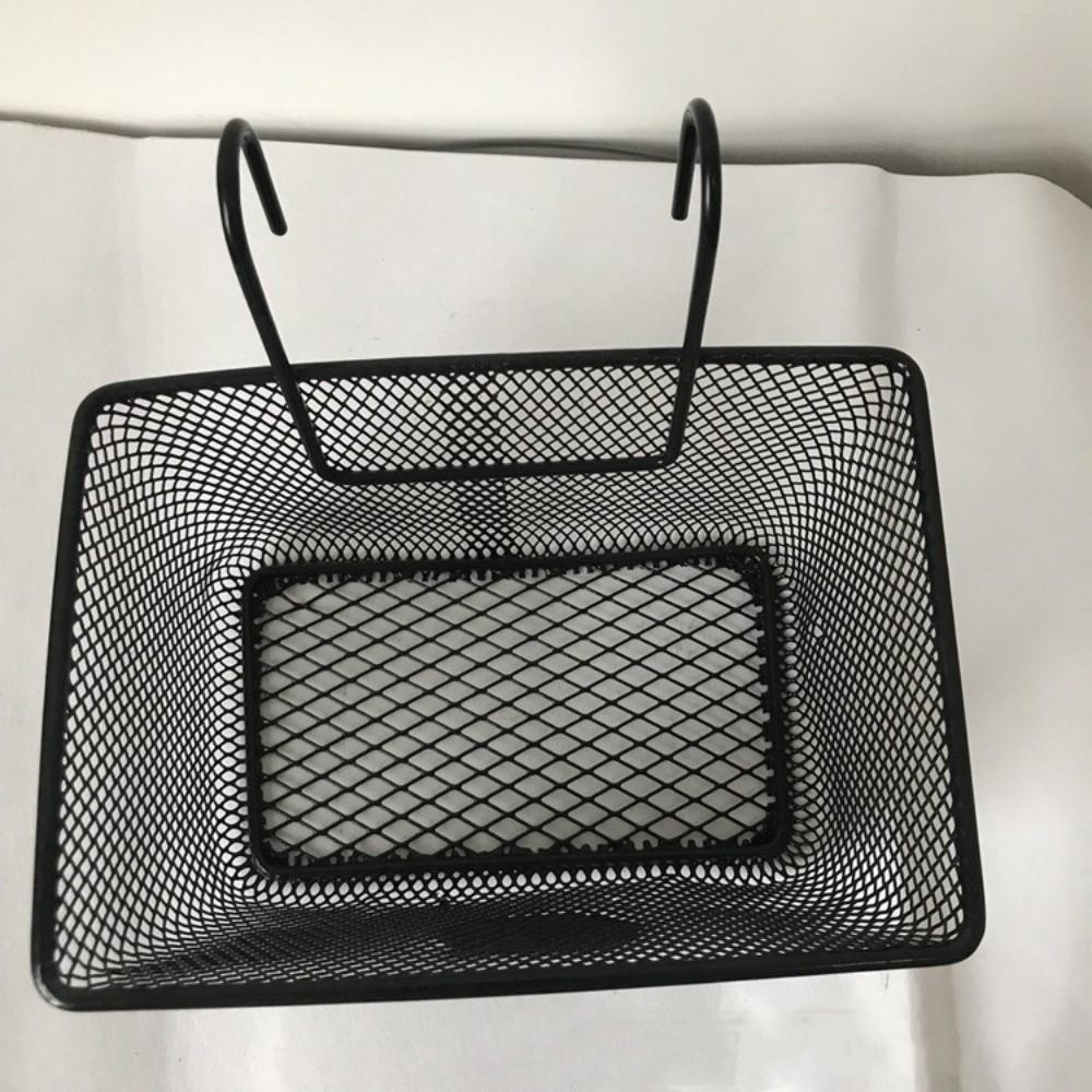 Black Bike Front Basket Metal Mesh E-Scooter E-bike Basket Handlebar Shopping Storage Basket