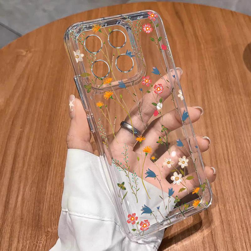 Small Flowers Pattern Case For Xiaomi Redmi Note 15 Pro 4G Funda Redmi Note 14 13 Pro 5G Clear TPU Silicone Soft Cover