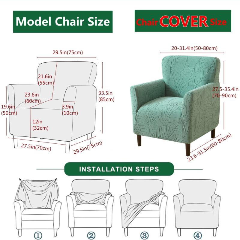 1PC Nordic Club Chair Cover for Living Room Elastic Jacquard Armchair Slipcover Non Slip Tub Single Sofa Slipcovers Funda Sillon