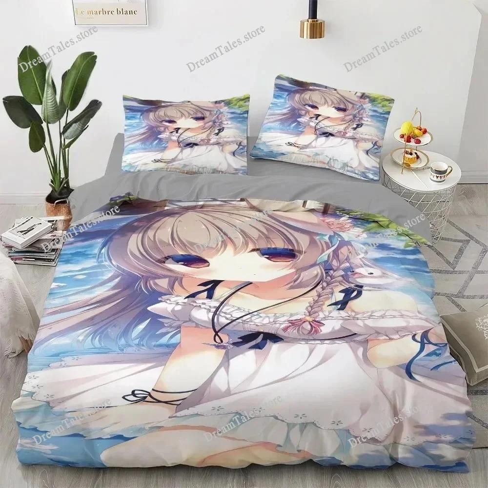 Anime Kawaii Bedding Set Japan Anime Loli Duvet Cover Set Kids Bedroom Cartoon 3D Printed Quilt Cover Bedroom Luxury Gift