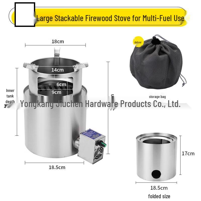 Zhishi Outdoor Portable Wood & Charcoal Stove