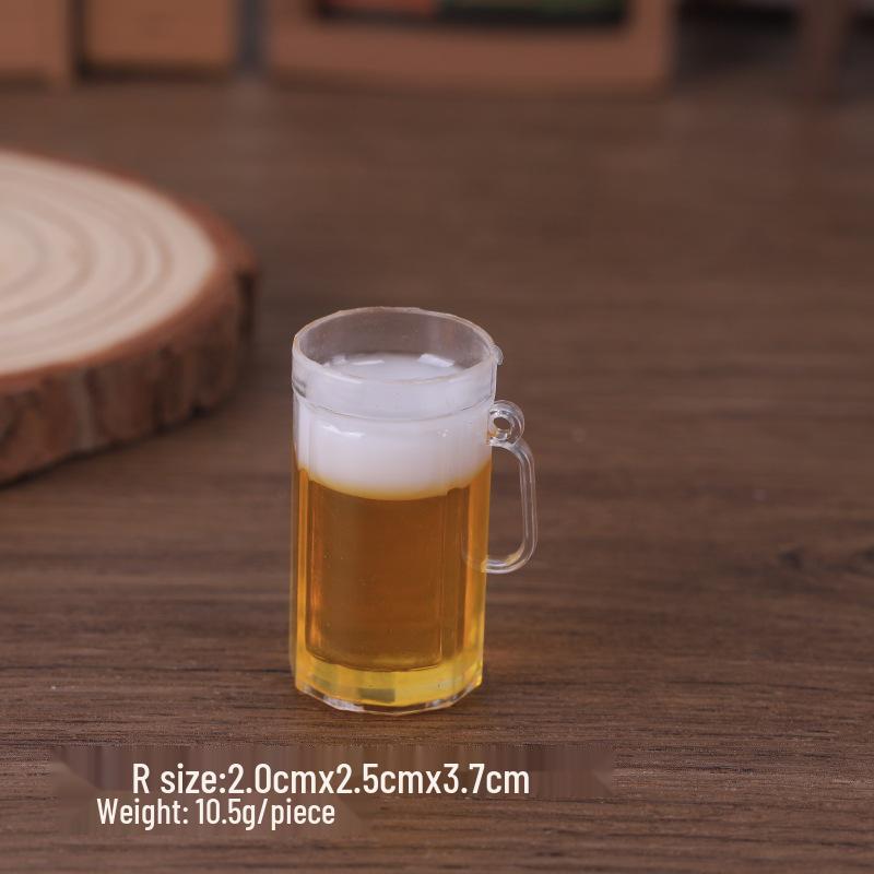 Miniature Beer Mug Keychain Pendant with Hanging Hole - Handmade
