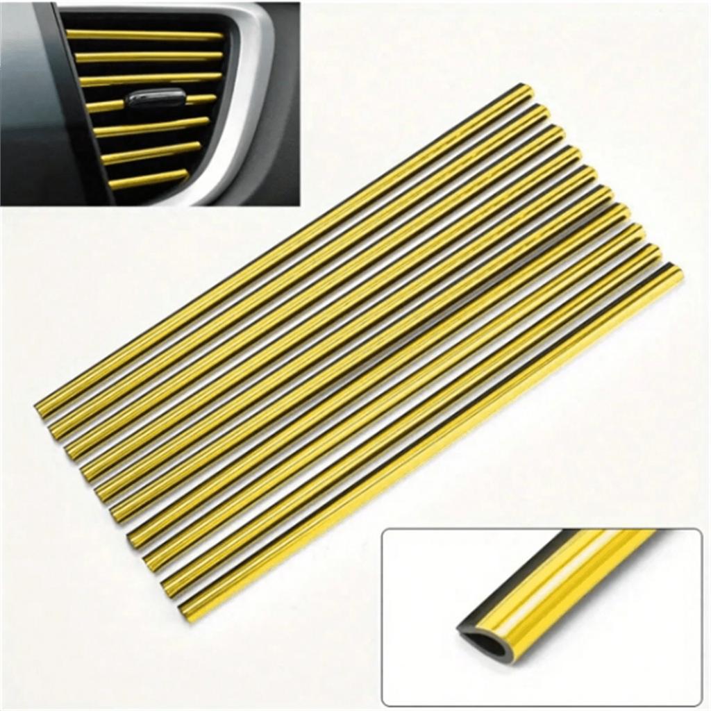 10pcs 7.87 Inches Fit For Car Air Conditioner Outlet, Decorative U-Shaped Molding, Car Styling Door Edge Corner Protector