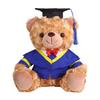 Plyšový medvídek absolvent 2025 s talárem, čepicí a střapcem, roztomilý hnědý absolvent