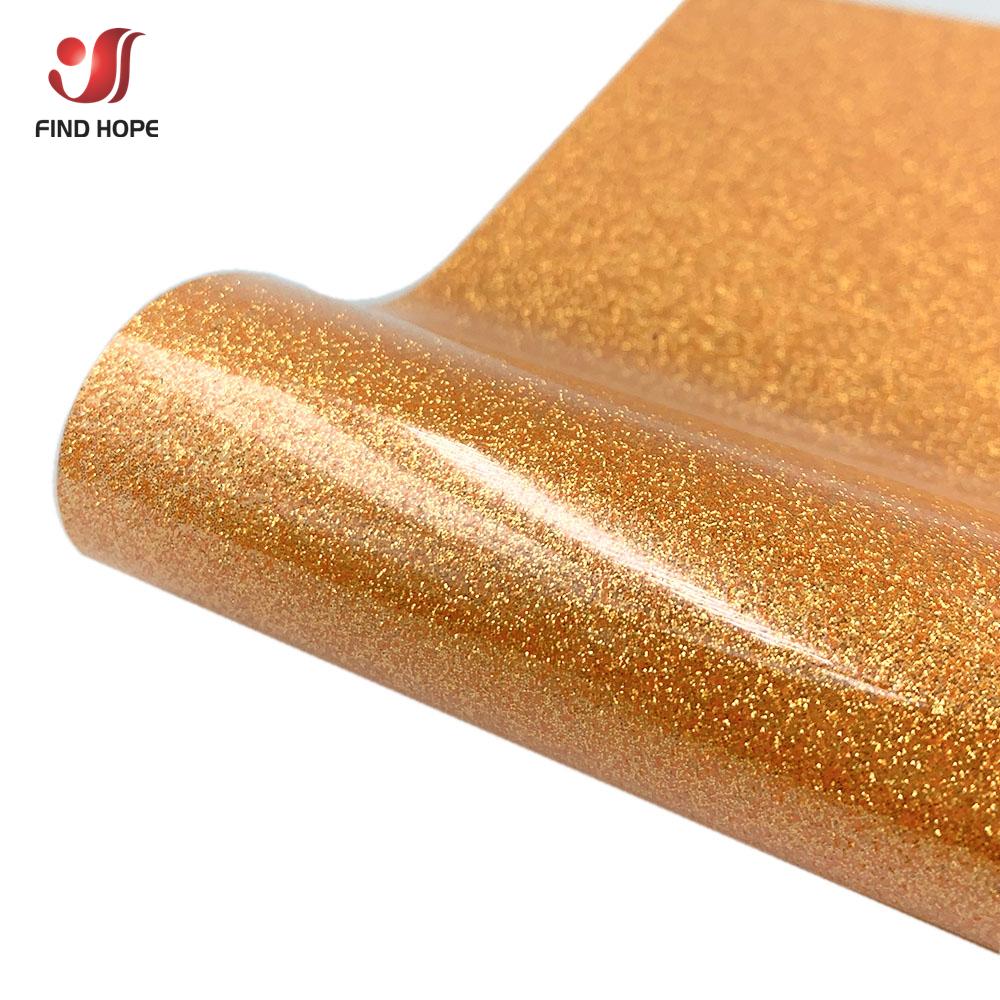Glitter Heat Transfer Vinyl Film 19" x 39" Shiny PU HTV Heat Press Vinyl Sheet/Roll Iron-on Tshirt Fabrics for cut Silhouette
