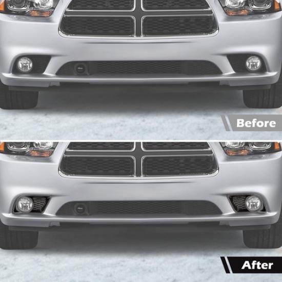 Carbon Fiber Front Bumper Fog Light Lamp Cover Trim for Dodge Charger 2011-2014