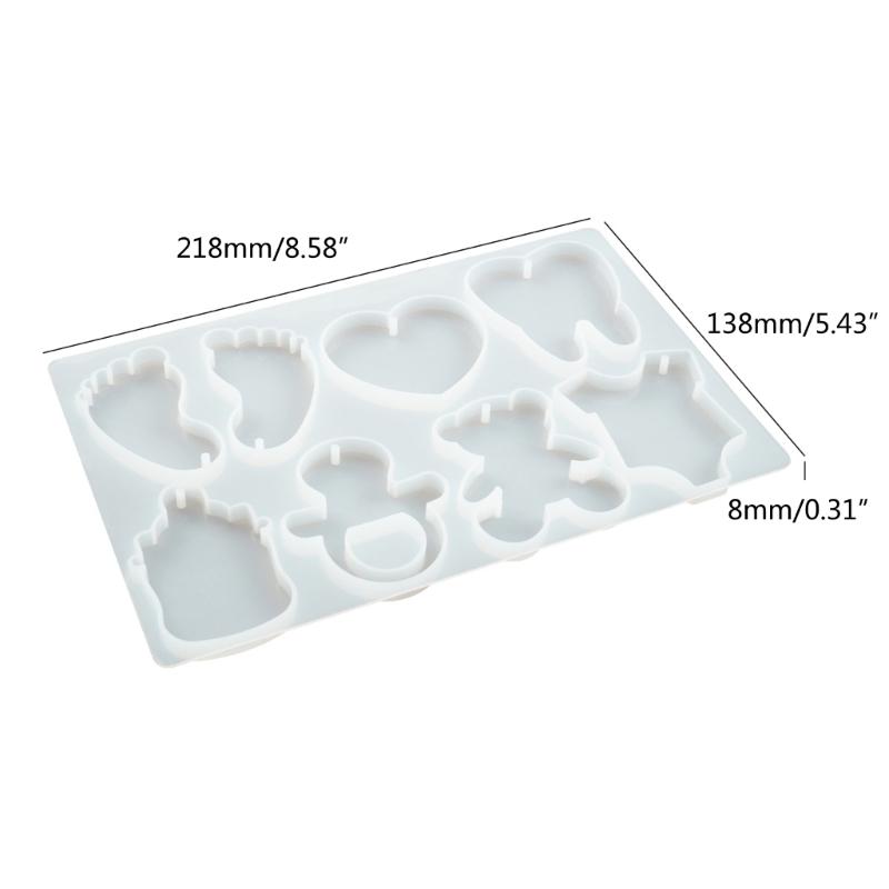 Cute Silicone Resin Keychain Mold Set Jewelry Pendant Casting Mold DIY Epoxy Keychain Mold with Keychain Rings Tassel