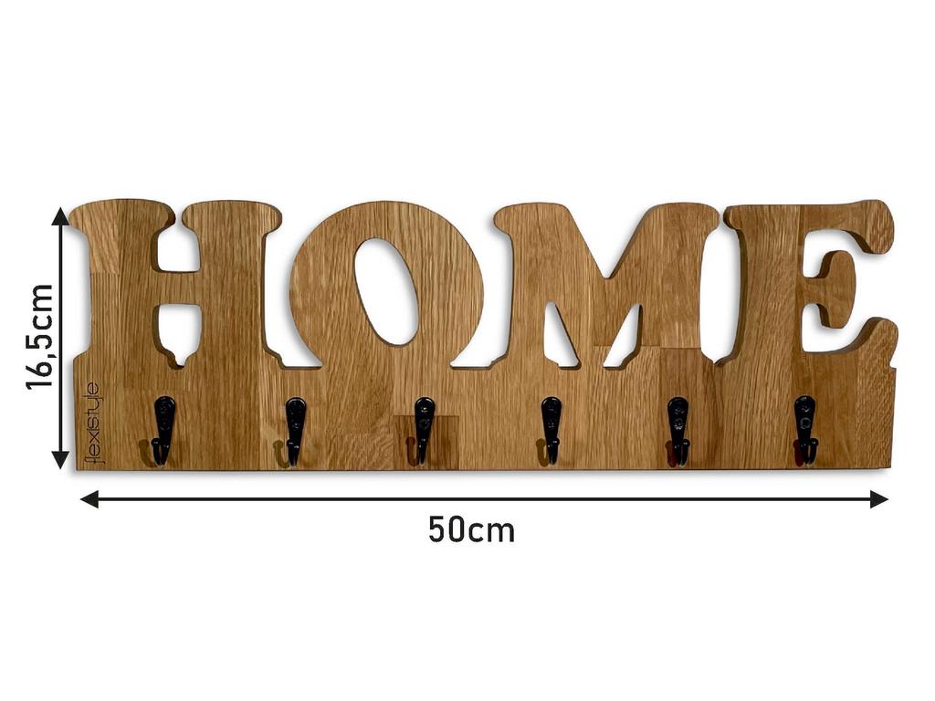 Wooden wall hanger home oak 50cm