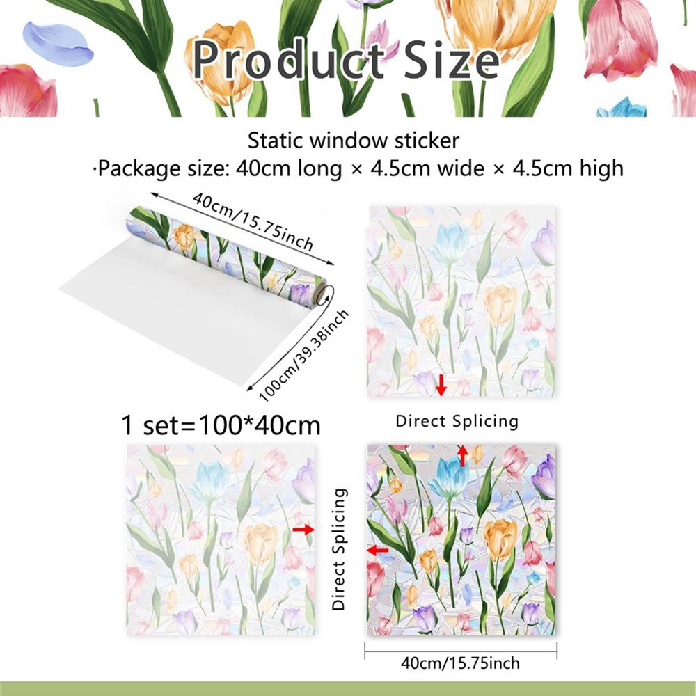 Window Privacy Film Stained Glass Rainbow Film Self-adhesive Film UV-resistant Glass Sticker Removable Glass Film Home Decor