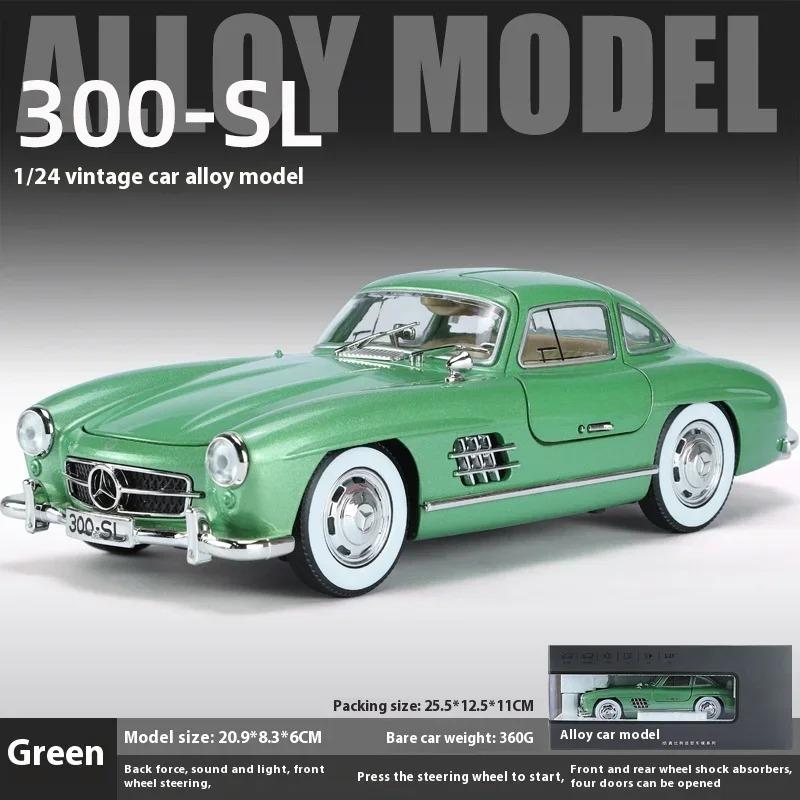 1/24 Mercedes-Benz 300SL 1936 Classic Car Legering Diecast Bilmodell Lyd Lys Barneleke Samleobjekter Hobby Bursdagsgaver